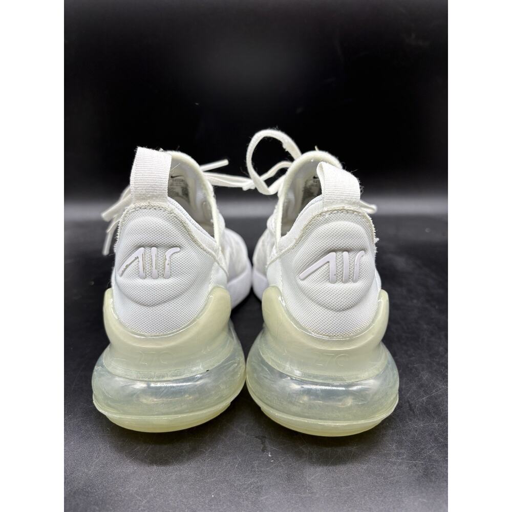 Nike Air Max 270 Shoes Youth Size 4Y White Triple White Mesh Sneakers 943345-103 - Picture 5 of 8